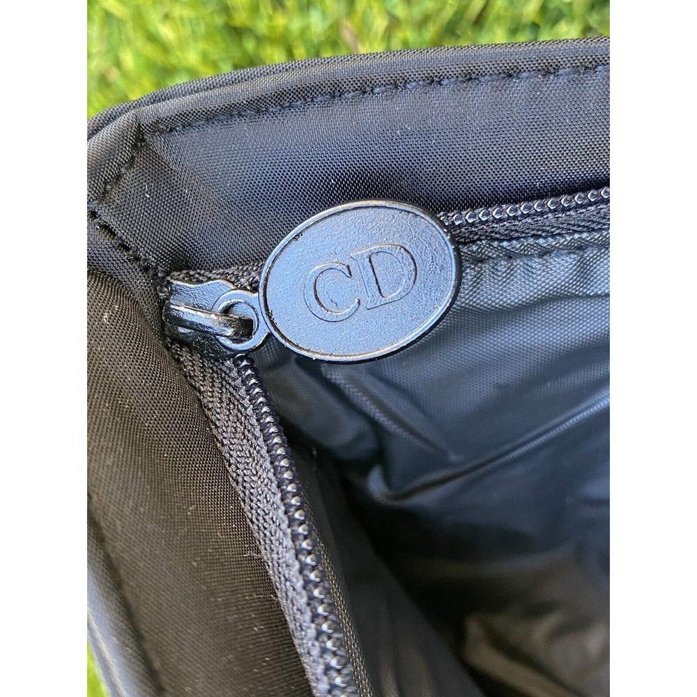 Christian Dior Vintage 80s Circa VIP Black Gold Logo Make Up Cosmetic Bag Tote - Picture 9 of 9